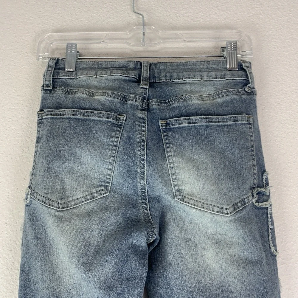 Ashley Mason Premium‎ Jeans High Rise Bootcut Cross Size 0/24 Blue Stretch Denim